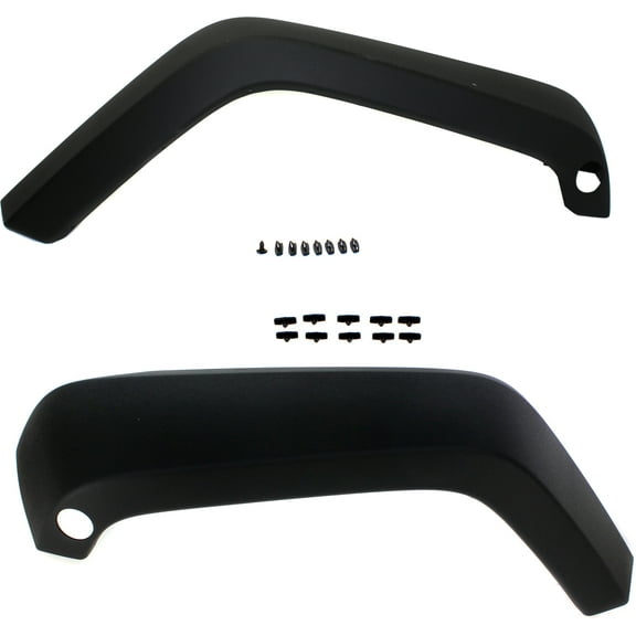 Garage-Pro Front, Driver and Passenger Side Fender Flares Set of 2 Compatible with 2007-2017 Jeep Wrangler & 2018 Wrangler JK Flare, Plastic, Textured Black