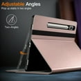 thumbnail image 4 of JETech Case for Samsung Galaxy Tab S9 Plus 12.4-Inch with S Pen Holder, PU Leather Business Folio Stand Protective Tablet Cover with Pocket & Straps, Auto Wake/Sleep, Multi-Angle Viewing (Rose Gold), 4 of 6