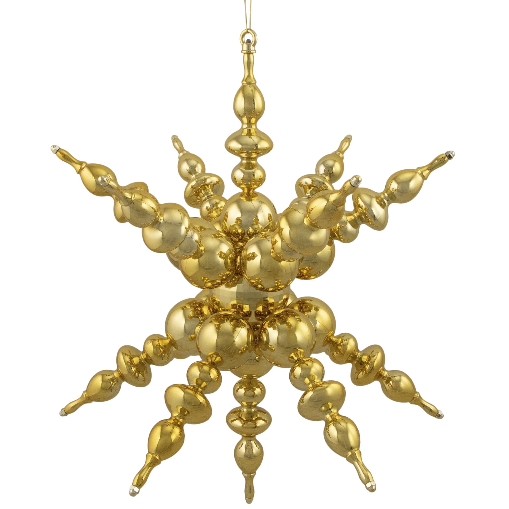 Northlight Shiny 3D Sunburst Snowflake Commercial Christmas Ornament - 24" - Gold