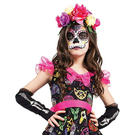 Day of The Dead Adult Costume Flower Headpiece