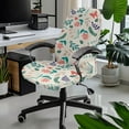 thumbnail image 2 of FKELYI Office Chair Cover Removable Computer Chair Slipcover Retro Floral Butterfly Leaf Print Stretch Fabric Swivel Chair Protector Covers for Boss Chair Armchair, Large, 2 of 6