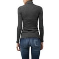 thumbnail image 3 of J. METHOD Women's Light Weight Basic Long Sleeve Turtleneck Knit Ribbed Shirt Sweater Mock Neck Top NEWT88 Charcoal L, 3 of 6