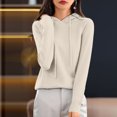 thumbnail image 7 of cocolona Womens Sweaters Fall Winter Fleece Pullover Sweater Long Sleeve Drawstring Hoodies Fashion Solid Color Tops, 7 of 7