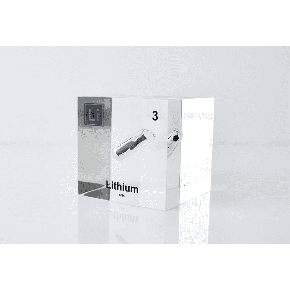 Engineered Labs Educational Lithium Element Cube Display Clear Acrylic USA