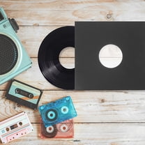 WRISTBIQUE 4pcs Vinyl Record Sleeves Vinyl Records Albums Sleeves Album Covers Black Po Paper