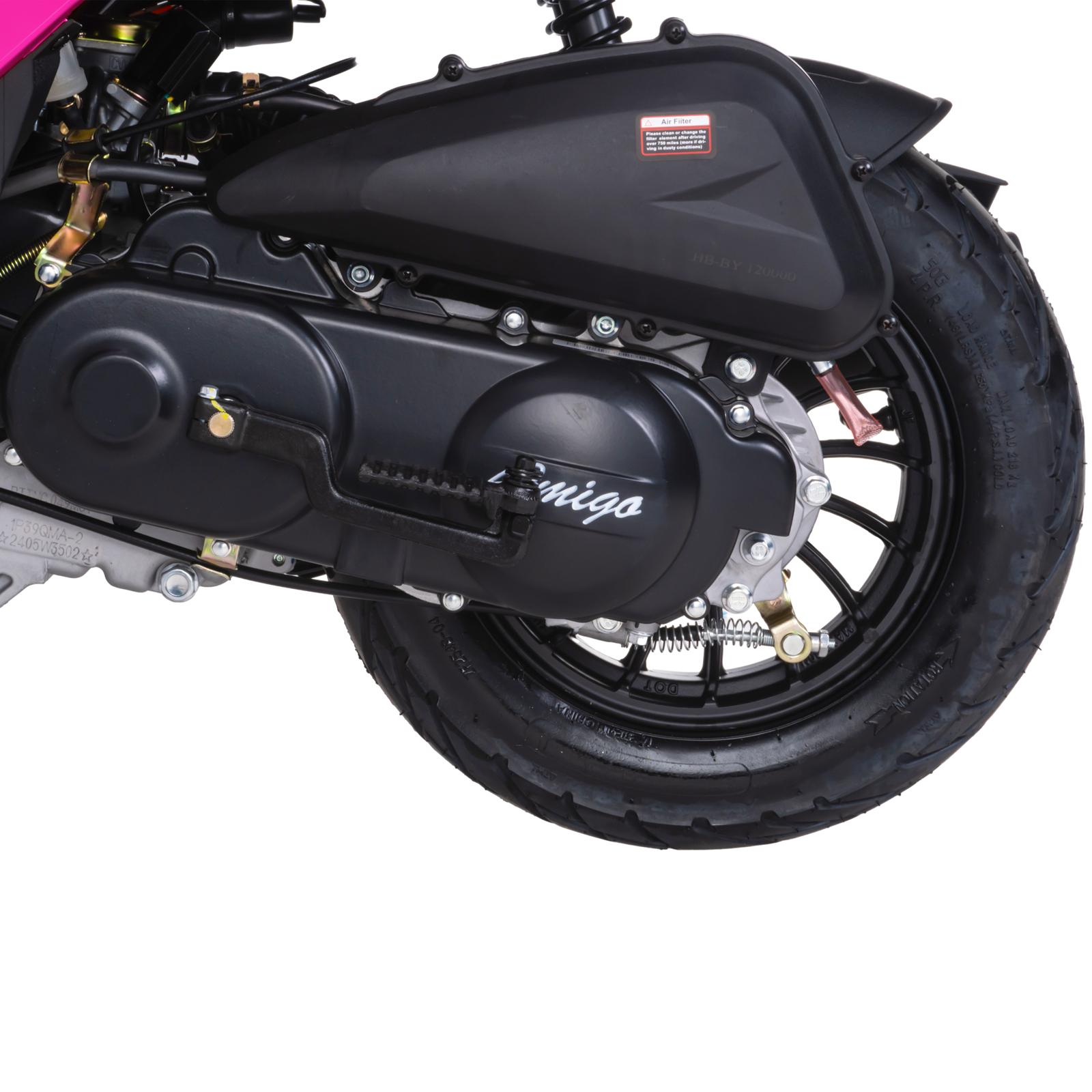 Double Global 50cc Gas Moped Motorcycle, 4 Stroke Adult Moped with 10" Aluminum Wheels , LCD Speedometer and LED Light