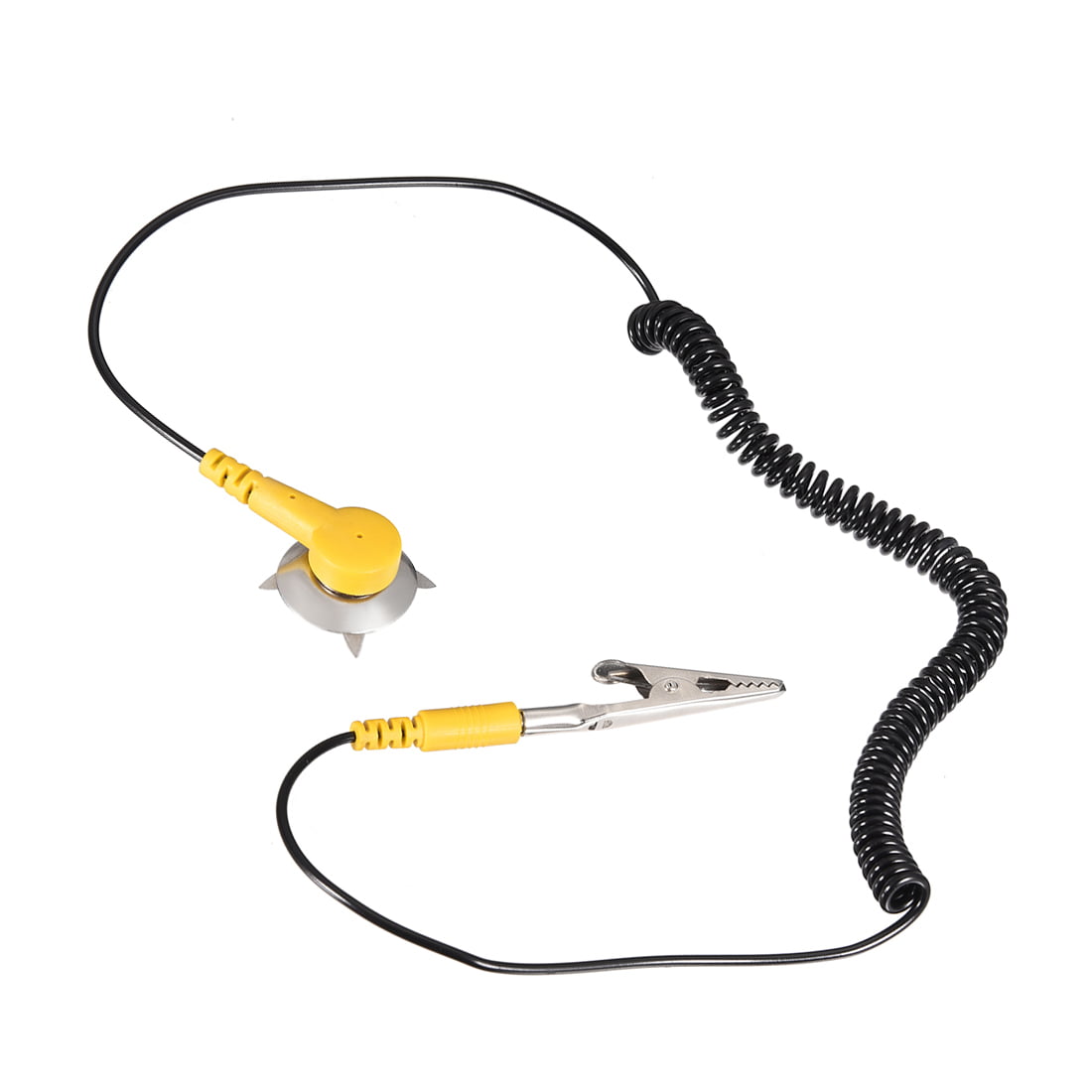 with Alligator Clip Claw and PU Grounding Wire 4pcs uxcell Anti-Static ESD Grounding Cable Coiled Cord 