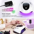 thumbnail image 5 of Lámpara de uñas LED UV de 220 W, luz UV para esmalte de uñas en gel con 57 cuentas de lámpara, 4 ajustes de temporizador y pantalla táctil LCD, sensor automático, luz de uñas profesional Lámpara de uñ, 5 of 5