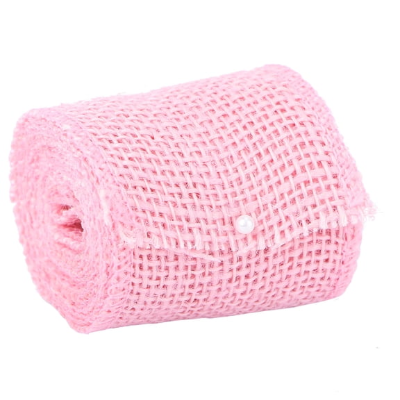 UPOUART Jute Burlap Ribbon Pink 1Pack For Craft Projects