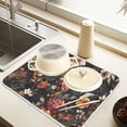 thumbnail image 2 of Yayeee Dish Drying Mat for Kitchen Counter 16" x 18" Microfiber Super Absorbent Coffee Decorative Pad, Colorful Flower, 2 of 9