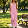 thumbnail image 5 of Vornjynx Girls Overalls with Pocket Comfort Soft Straight Fit Summer Casual Trendy Jumpsuits Pink Size 6, 5 of 10