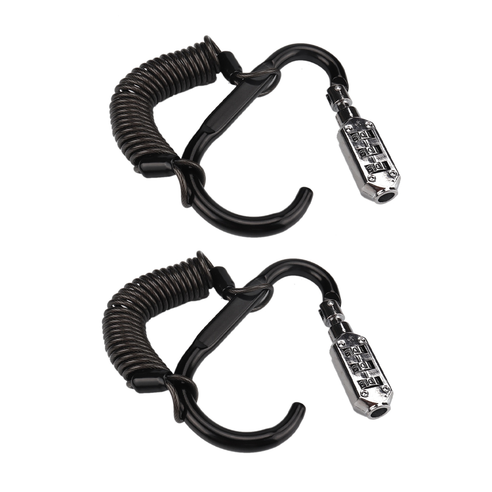 2X Helmet Locking Carabiner AntiTheft with Resettable Code PIN Spring