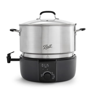 Ball EasyCanner Programmable Electric Water Bath Canner with Rack, 21-Quart Canning Pot with Steamer Insert and Lid for Preserving Jams and Vegetables, Fits 8 Pint Mason Jars