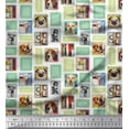 thumbnail image 1 of Soimoi Rayon Fabric Frames,Women & Dogs Patchwork Fabric Prints by Yard 42 Inch Wide, 1 of 1