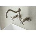 thumbnail image 3 of Kingston Brass KS3228AX Vintage 6" Adjustable Center Wall Mount Kitchen Faucet, Brushed Nickel, 3 of 5