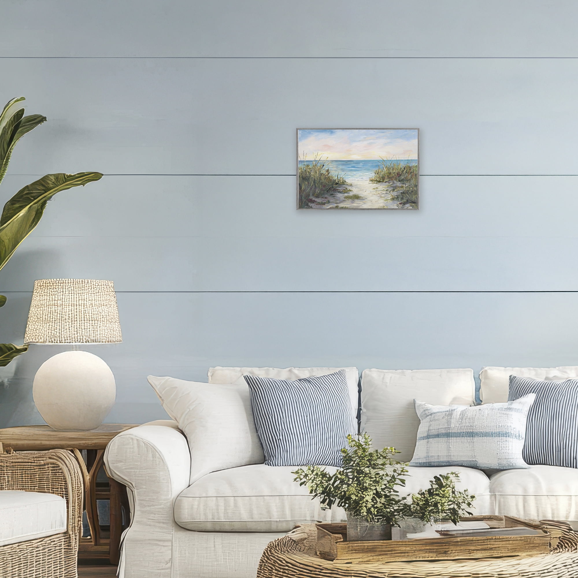 Stupell Industries Walk To The Beach Gray Framed Giclee Art, design by Julie DeRice