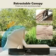thumbnail image 6 of Spaco Patio Double Chaise Lounge with Shade Cushions and Folding Side Trays, Outdoor Chaise Lounge, Beige, 6 of 10