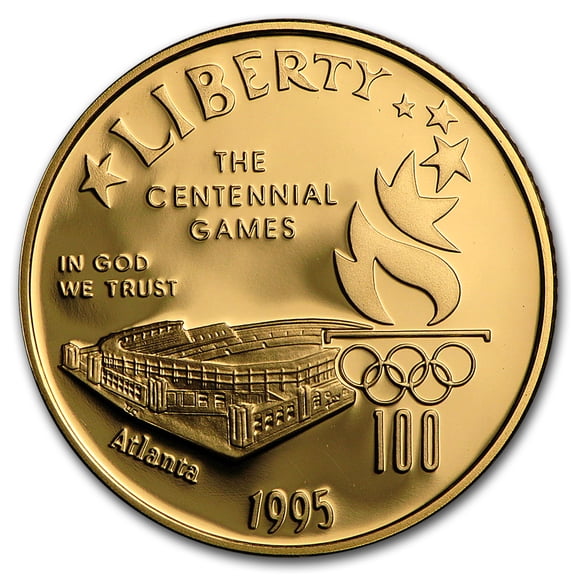 1995-W Gold $5 Commem Olympic Stadium Proof (w/Box & COA)