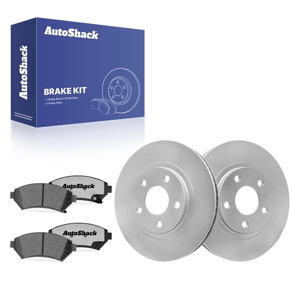 AutoShack Front Vented Coated Brake Rotors   Ceramic Pads 6-PC Brake Kit Replacement for 1997-2005 Cadillac DeVille 1997-2005 Buick Park Avenue 2000-2005 Chevrolet Impala ArmorStop 11.93" (303 mm)