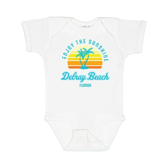 Inktastic Summer Enjoy the Sunshine Delray Beach Florida in Blue Boys or Girls Baby Bodysuit