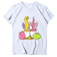 thumbnail image 2 of Shorts Décontractés pour Femmes, Col Rond Ample, Manches Courtes, Imprimé Lettre, Blouse T-Shirt, 2 of 4