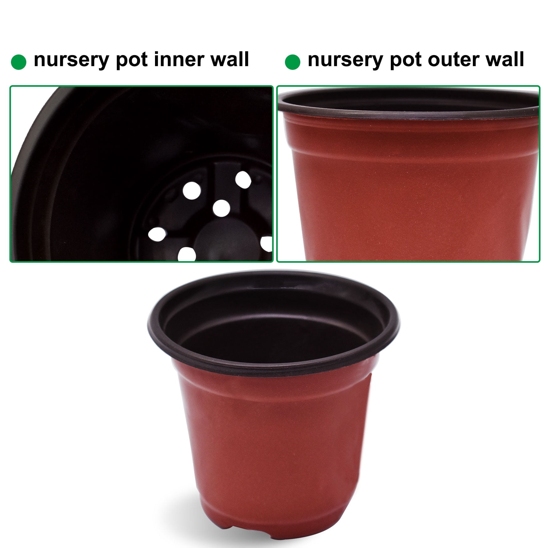 ALL-CARB NEW Plastic Plant Flower Pots Nursery Seedlings Pot Plant 100Pcs