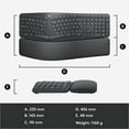 thumbnail image 3 of Logitech K860 Palm Rest Logi Bolt USB receiver Ergonomic Keyboards with Accessories Included Unifying USB Receiver, 2 x AAA Batteries & Quick Start Guide, Graphite, 1 Pack, 3 of 10