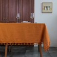 thumbnail image 3 of GFDYREE Linendo Linen Table Cloth with Tassel - 60 x 120 Inch Caramel, Washable Cover for Rectangle Tables , 100% Pure Natural Flax Fabric Dinning Tablecloth Decoration, 3 of 7