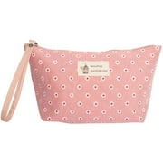 Riah Fashion Daisy Flower Handmade Cosmetic Bag