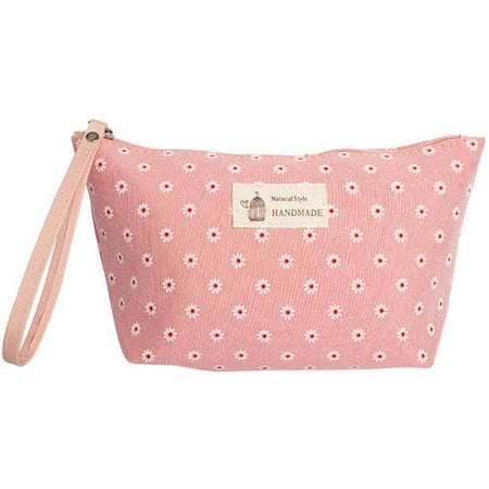 Riah Fashion Daisy Flower Handmade Cosmetic Bag