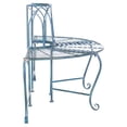 thumbnail image 3 of Safavieh Abia Adult Wrought Iron Weather-Resistant Outdoor Benches Antique Blue, 3 of 11