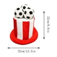 thumbnail image 2 of MMJ Novelty Fabric Soccer Theme Tall Party Hat Sunproof Headwear for Sports Game Cheering Fan Costume Accessory, 2 of 6