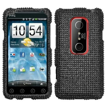 Insten Black Diamante Case (Diamante 2.0) for HTC: EVO 3D, EVO V 4G
