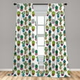 thumbnail image 4 of Ambesonne Mexican Curtains, Cartoon Various Cacti Art, Pair of 28"x95", Pale Lilac Green and Apricot, 4 of 4