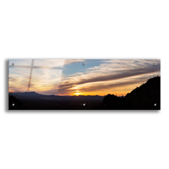 Epic Art 'Arizona Sunset Panorama' by Monte Nagler, Acrylic Glass Wall Art, 36"x12"