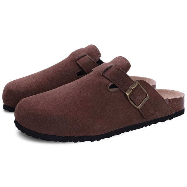 Comwarm Pantoufles Classiques en Liège pour Femmes Nouvelles Sandales Plates en Daim Mode Été Couple Plage avec Boucle Réglable tzw