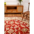 thumbnail image 3 of Rugsotic Carpets Hand Tufted Wool 8'x8' Octagon Area Rug Oriental Red Beige K00106, 3 of 6