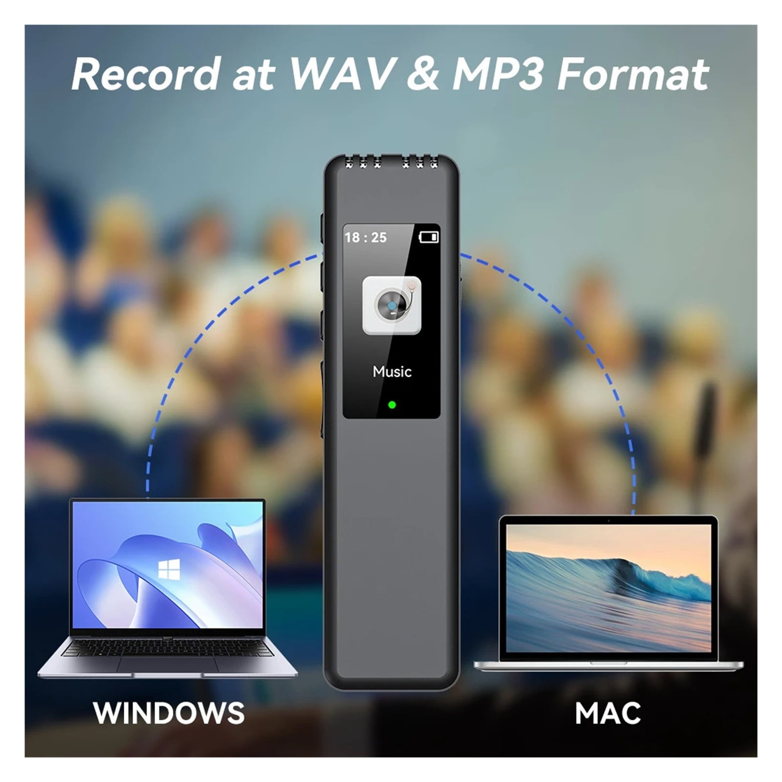 Digital Voice Recorder Pen Max Support  TF Card Portable MP3 Player Audio Recorder with 512Kbps ,Powerful Feature