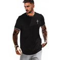 thumbnail image 1 of Hombre Playera Negra Estampado Deportivas Tenis Casual, 1 of 6