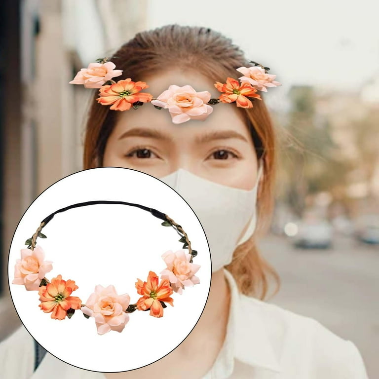 Milageto 4x Wedding Floral Hairband Head Wreath Brid Garland