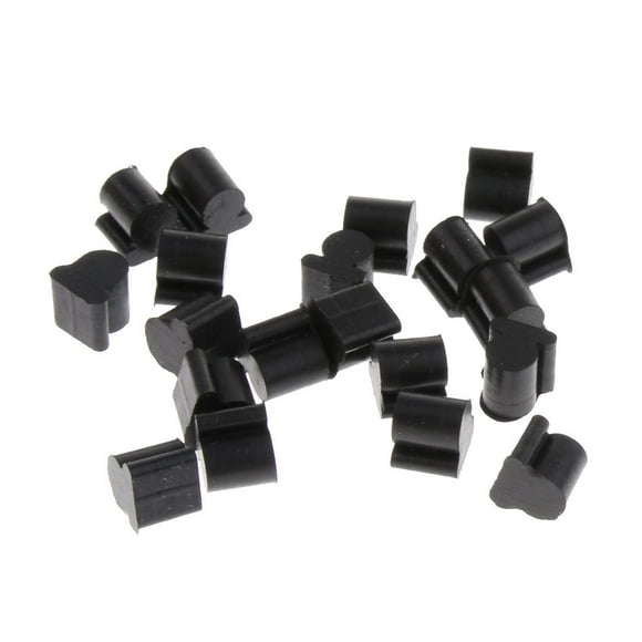 Paquete de 20 Almohadillas de Silicona para Pistón Eufónico / Tuba / Cuerno Almohadillas de Goma para Válvula Giratoria - Negro - .5mm Dia 3.5mm