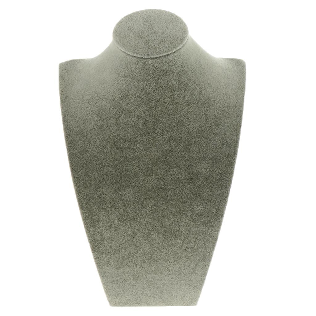 Mannequin Bust Jewelry Display Necklace Pendant Neck Model Stand Holder Gray 