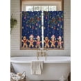 thumbnail image 4 of Gingerbread Christmas 2 Panel Kitchen Curtains for Windows, Xmas Balls Branches Navy Blue Bathroom Privacy Curtain, Home Décor Window Treatment for Bedroom/Living Room 55"x45", 4 of 6