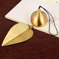 thumbnail image 2 of Gold Leaf Hanging Bell Door Opening Bell Good Luck Feng Shui Bell Wind Chime Home Window Decoration Bell for Wealth and Safe Pendant, 2 of 3