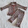 thumbnail image 1 of Ropa de Boutique para niños, pijamas con bordado navideño de Papá Noel, mangas Rojas, grises, traje de niña, pantalones de lunares, conjunto para niños, 1 of 4