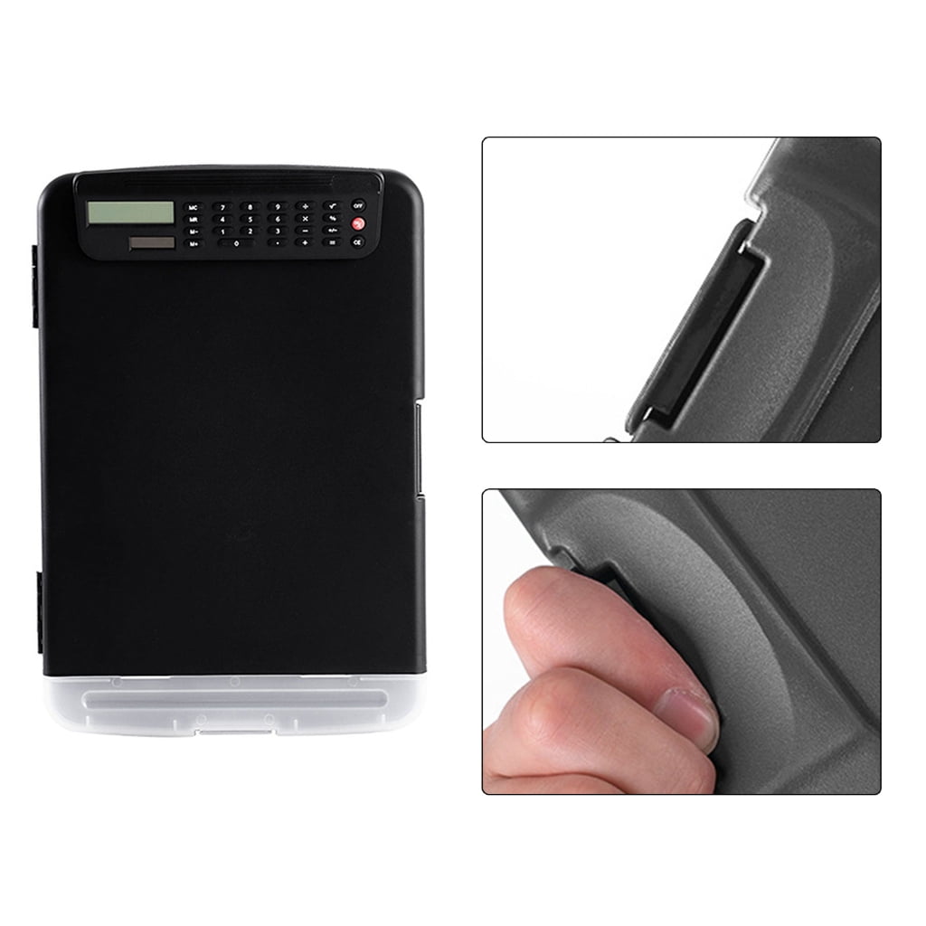 BQBQERT Document Case with Clipboard and Calculator Water File Organiser File Storage Case with Writing Boad