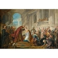 thumbnail image 3 of Jean-François de Troy 18x14 Black Modern Framed Museum Art Print Titled - The Crowning of Esther, 3 of 5