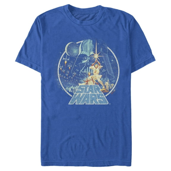 Men's Star Wars Classic Scene Circle  Graphic Tee Royal Blue Medium