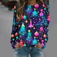 thumbnail image 4 of YUGYXL Deals Christmas Sweatshirts for Women Plus Size Crewneck Long Sleeve Xmas Tree Print Shirts Casual Cute Funny Pullover Tops A Multicolor XL, 4 of 7