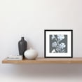 thumbnail image 2 of Silver Foil Metallic Foil Style on Grey Pressed Flowers Floral Painting Square Wooden Framed Wall Art Print Picture 8X8 Inch, 2 of 4